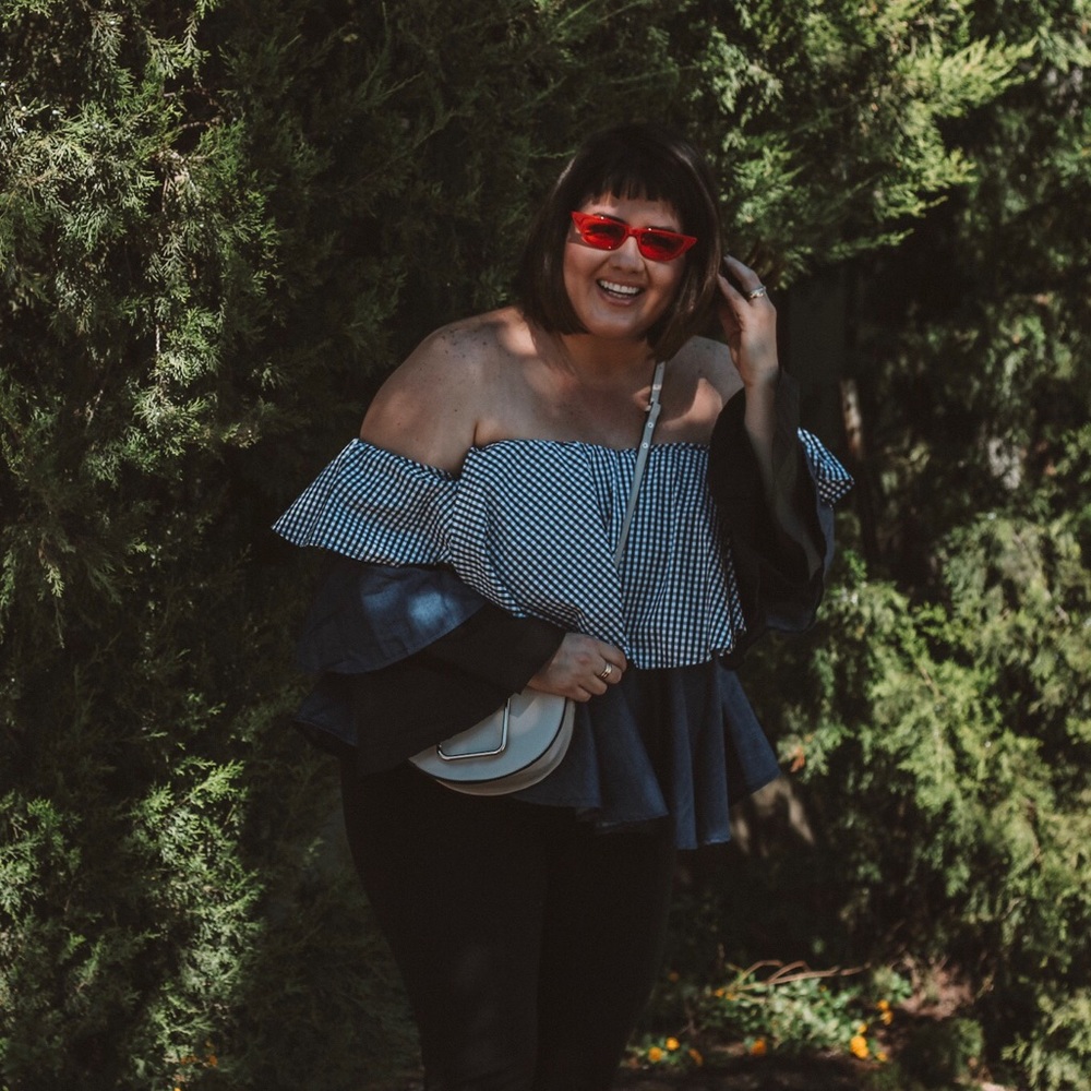 Blue, Black and Gray Sleeves Tube Top - Picture 6 of 8